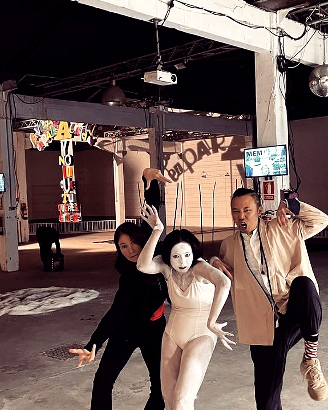 Michael Tang with fellow performers of Roots (How To Be In Nature) at La Terminal ZAWP, Bilbao
